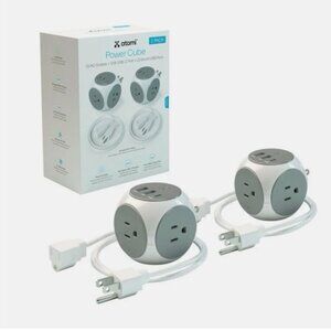 2-Pack Power Cube   3AC Outlets + 3 Smart USB Ports(2 USB-A & 1 USB-C)